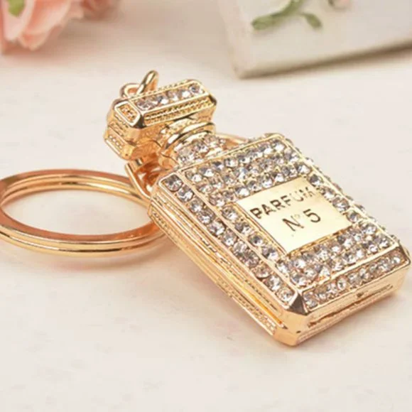 Crystal Perfume Bottle Purse Keychain Chanel - Picture 8 of 12